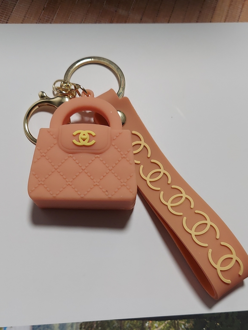 New Keychain‎, Wristlet Fob, Mini Bag Charm, Sand